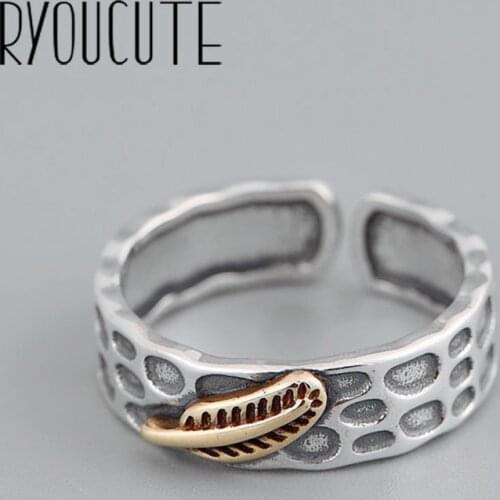 Bijoux Simple Silver Color Leaf Rings For Women Gifts Large Adjustable Finger Rings