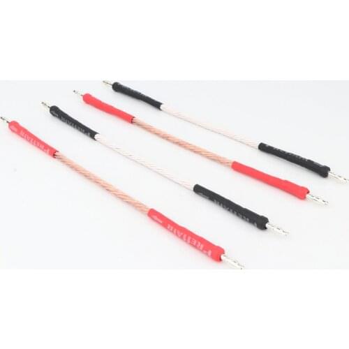 Set Preffair Silver Copper Plated Jumper Cable Banana to Banana Plug Jumper wire Bridge wire Hifi audio jumper link