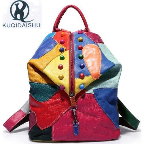 Женские кожаные рюкзаки KUQIDAISHU China At AliExpress