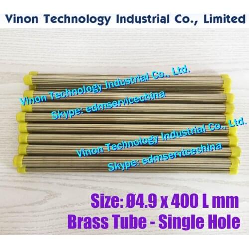 30PCS/LOT Ø4.9x400Lmm Brass Tube Single Hole,Brass EDM Tubing Electrode,Tube Diameter 4.9mm Length 400mm for Electric Discharge