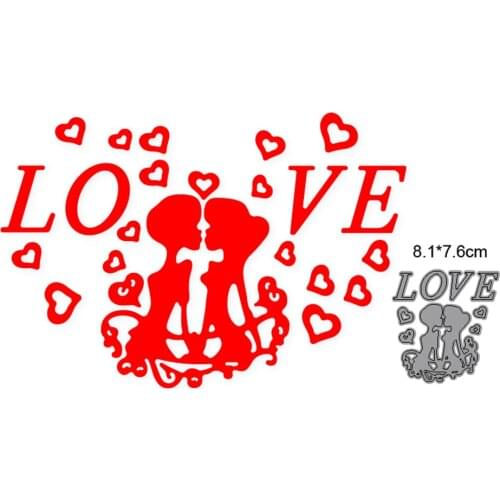 Metal cutting dies cut die mold hearts couple letter love decoration Scrapbook paper craft knife mould blade punch stencils dies