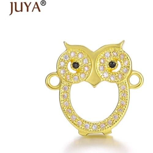 Trendy Copper zircon Jewelry findings accessories owl elephant cat starfish star charms connectors making bracelets necklace
