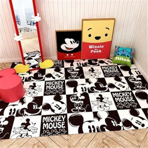 Cartoon Kids Playmat Door Mat Floor Carpet for Living Room Mickey Minnie Rug Anti-Slip Doormat Home Decor Activity Mat