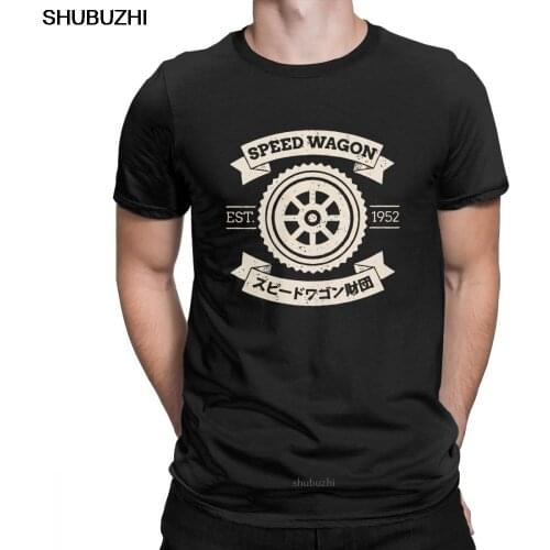 Mens SPW Speed Wagon Foundation T-Shirt Jojos Bizarre Adventure O Neck Short Sleeve Tops Cotton Tees Plus Size T Shirt sbz8456