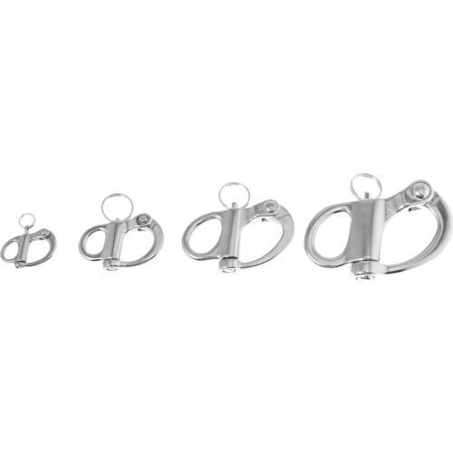 Set of 4 3.2cm Stainless Steel Swivel Snap Shackles Marine/Boat/Sailing/Yacht