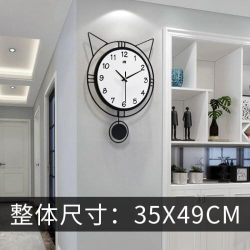 Cat Wall Clock with Swinging Tail Living Room Simple Cute Nordic Decoration Home Fashion Personality Creative Clocks Wall