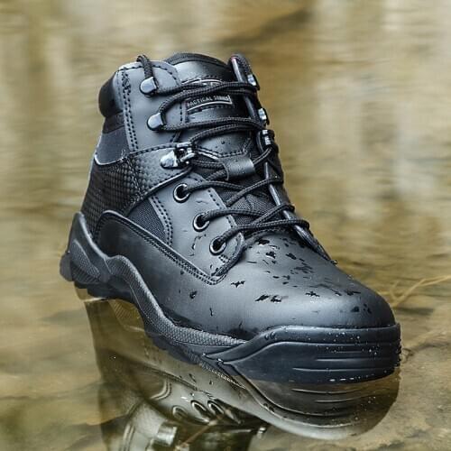 Outdoor Military Tactical Light Boots Microfiber Waterproof Wear-resistant Shock Absorption Hiking Climbing Unisex Low Help Shoe