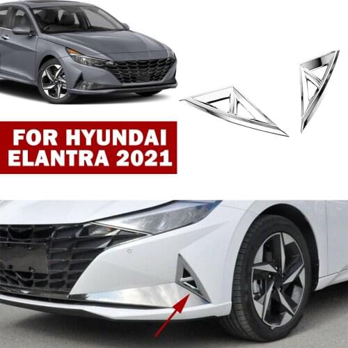 Car Front Rear Fog Light Lamp Frame Trim Fog Light Lamp Frame for Hyundai Elantra 2021 Fog Light Eyebrow Bright Strip