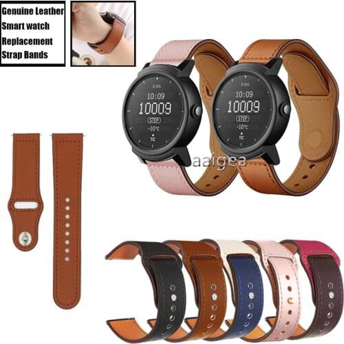 20mm 22mm Genuine Leather Band Strap for Ticwatch 2/Ticwatch E for Huami Garmin Samsung Huawei Replacement band strap