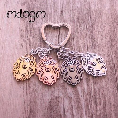 Shetland Sheepdog Dog Animal Gold Silver Plated Metal Pendant Keychain For Bag Car Women Men Girls Boys Love Jewelry K095