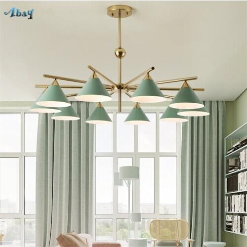 Modern Minimalist Nordic Luxury Metal Chandeliers Lights Bedroom Living Room Design Art Deco Lamps Iron Table Hanging Fixtures
