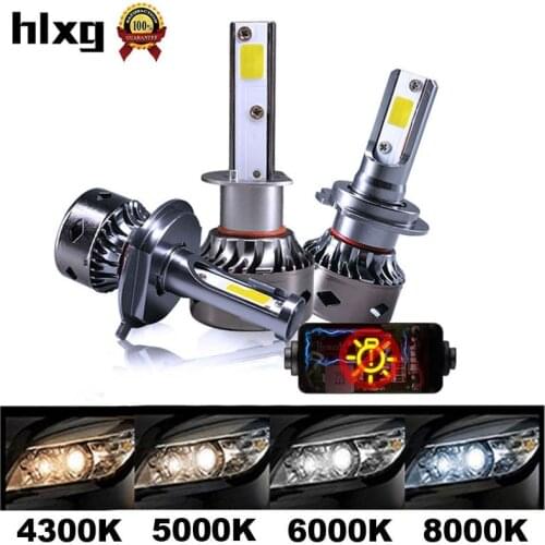 HLXG Mini Size CANBUS LED H7 H4 H11 H1 6000K Bulbs 12000LM Car Headlight Kit Auto h7 Led No Error 9005 9006 hb3 hb4 Lamp