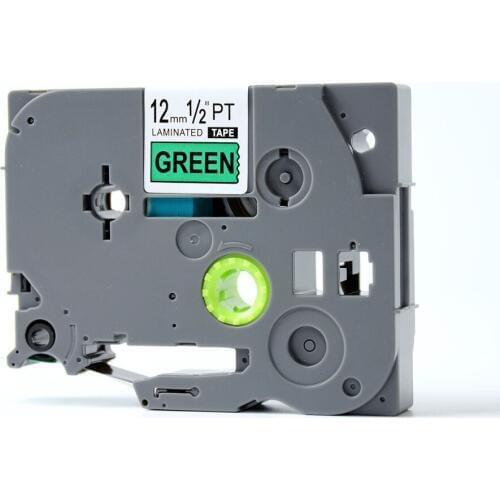 12mm tz tze label tape Tze-731 Tze731 tz731 tze 731 Black on Green for P-touch label maker ribbon tape cartridge