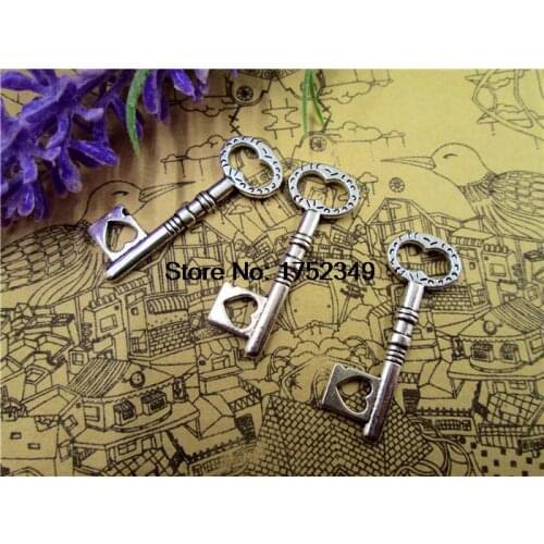 15pcs--Key Charm,Antique Tibetan Silver key Pendants/Charms, DIY Supplies, Jewelry Making,34x12mm