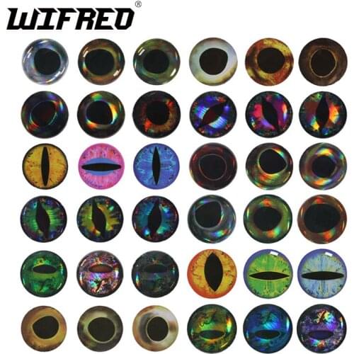 Wifreo 183PCS Holographic 3D 4D Epoxy Fish Eyes for Fly Tying Streamers Fishing Lures Wood Plastic Lure Making 3mm 4mm 5mm 6mm