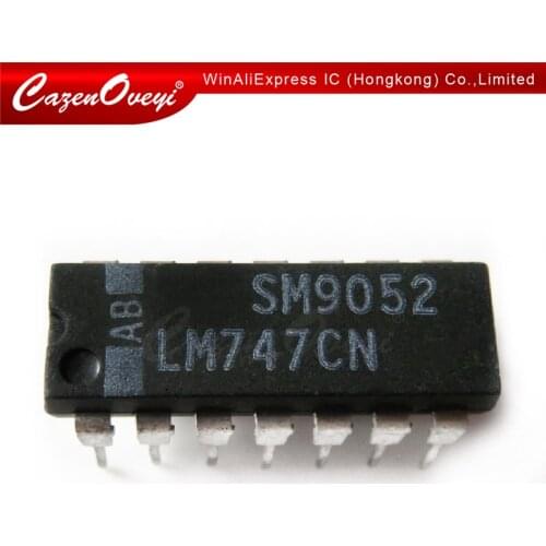 5pcs/lot LM747CN LM747 DIP-14 In Stock