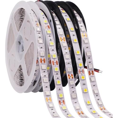 5050 RGB LED Strip 4 in 1 RGBW RGBWW Flexible Led Tape Light DC 12V 60Leds/m Waterproof IP65 Led Light Strip White/Warm White 5m