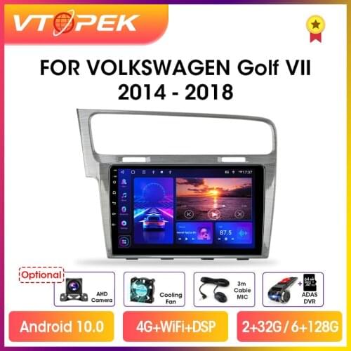 Vtopek 10.1" Android 9.0 Car Radio Multimidia Video Players Navigation GPS For VW Volkswagen Golf 7 VII 2014-2018 Head Unit 2din