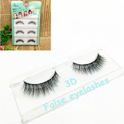 Free shipping 100% hand make 3D Double Layer False Eyelash Extension 3D-008 Makeup Cosmetics Natural Tapered Fake Eye Lash