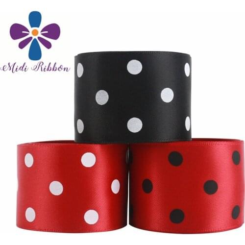 Free Shipping 50 Yards 16MM-75MM Grosgrain Ribbon /Elastic Band With Dots For Handmade Bow/Party Decoration