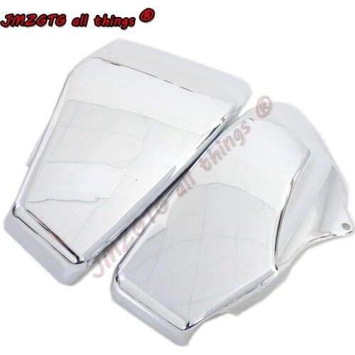 Side Battery Cover Set For HONDA VTX1300 2003 2004 2005 2006 2007 2008 2009 ABS Plastic Chrome