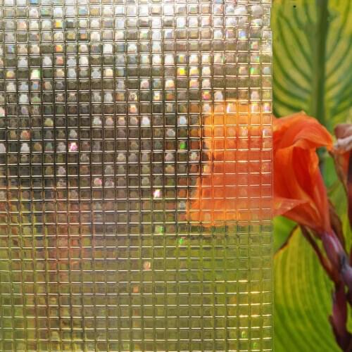 Decorative Window Film 3D Laser Mosaic Static Cling Privacy Glass Sticker Non-adhesive Frosted Opaque Bedroom kitchen Home Decor