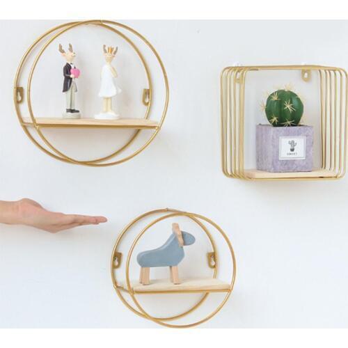 Wooden Iron Wall Shelf Wall Mounted Storage Rack Metal Wall Personalized Storage Shelf Home Kids Room Organizer Storage Holder