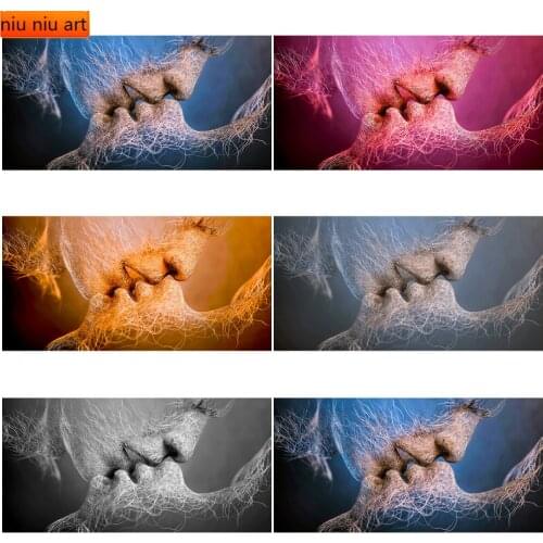 DIY Art Love Kiss Full Diamond Embroidery Diamond Mosaic Diamond Painting Cross Stitch Kits Home Decoration Christmas