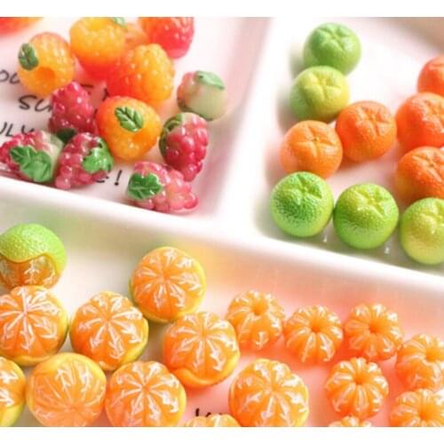 20pcs/lot Kawaii orange grapes Resin Cabochon DIY Embellishments for Scrapbooking Phone Decor Jewelry Accessorie
