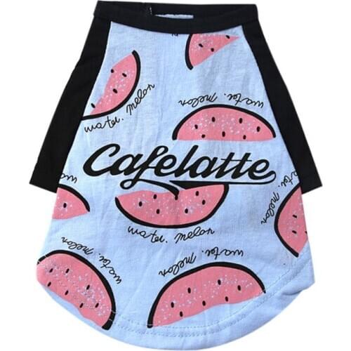 Pet Puppy Summer Cotton Clothes 2-Legs Short Sleeves Thin FruitT-Shirt For Small Dogs Casual Printing Pet Clothes