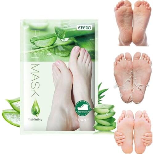 Aloe Foot Mask Exfoliating Moisturizing Pedicure Socks Remove Peeling Calluses Anti crack Heel Foot Care Skin Spa Foot Patch