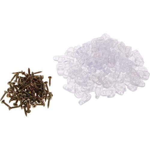 100Pcs Soft Retainer Clips Fasteners For Glass Window Screen Panels + Screw