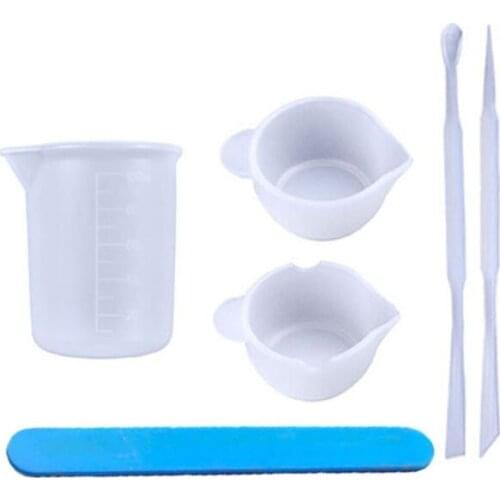 Resin Glue Tools Set Reusable Nonstick Resin Art Mixing Measuring Cups Silicone Stir Stick for UV Epoxy Mold DIY Jewelry