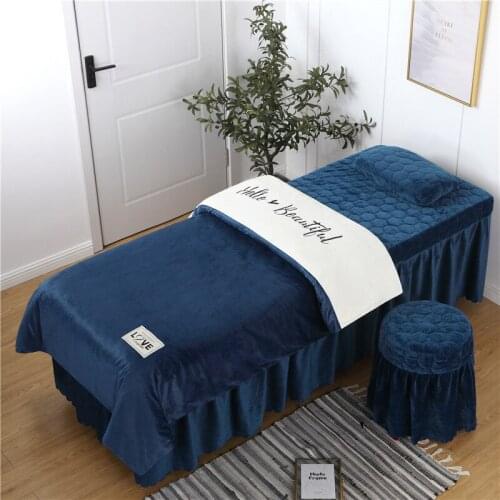 Crystal Velvet Bedding Set 4 5 6 Pcs Massage Spa Beauty Salon Clinic Bed Line Customized Size Duvet Cover Pillowcase