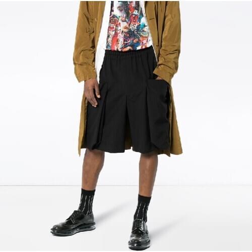 New mens clothing Hair Stylist GD Fashion handmade Loose Broad leg pantskirt culottes plus size costumes