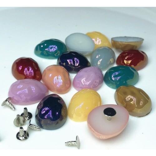 New 30PCS 17MM Unique Acrylic Rivets Studs Water Drop-shaped Acrylic Leather Craft Studs Fit Belts Bags Shoes Garment DIY Making