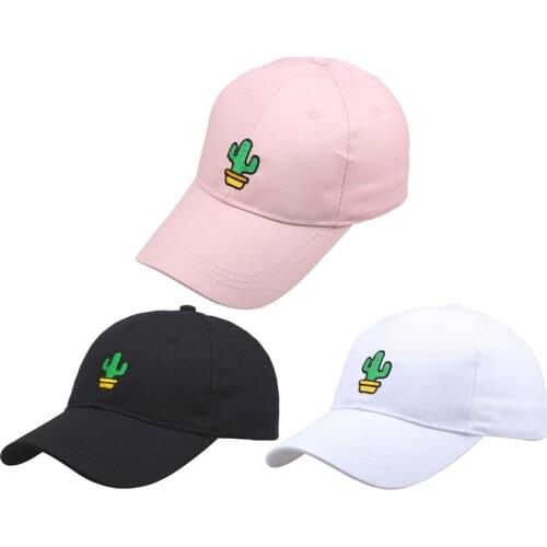 New Men Women Caps Summer Simple Cactus Embroidered Baseball Hat Unisex Caps Outdoor Sun Hats Streetwear Men Cap Gorra Hombre