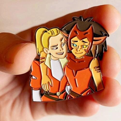 She-Ra and Catradora LGBT Pride Enamel Pins Cute Cartoon Lapel Pin Jacket Jeans Metal Badge Backpack Brooch Fashion Accessories