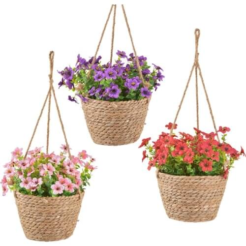 Garden Hanging Planter Macrame Plant Storage Basket Jute Rope Woven Indoor Outdoor Flower Pot Holder Plant Hangers Home Decor