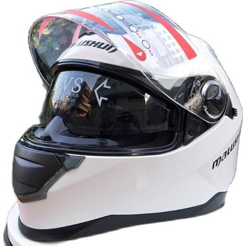 Full Face Helmets Fall Winter Warm Double Visor Motorcycle Helmet Casco High Quality Motorbike Capacete