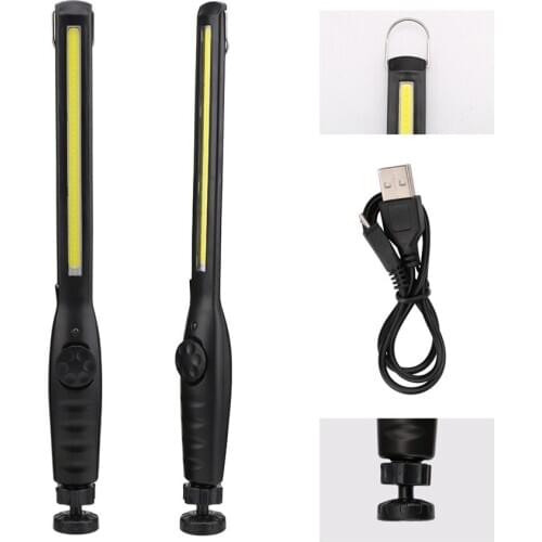 Portable spotlight 10W COB LED Emergency Work Light Rechargeable Magnetic Hanging Hook Lamp Camping Repairing Bar flashlight