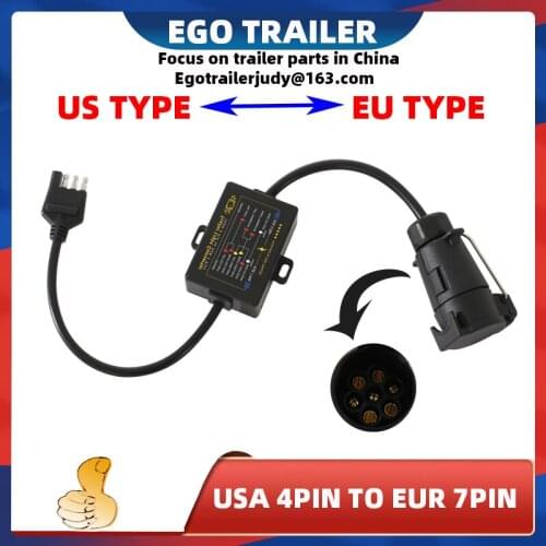 EGO TRAILER TRAILER PLUG 7 PIN ROUND FEMALE TO FLAT MALE PLASTIC PLUG CARAVAN BOAT TRAILER PARTS