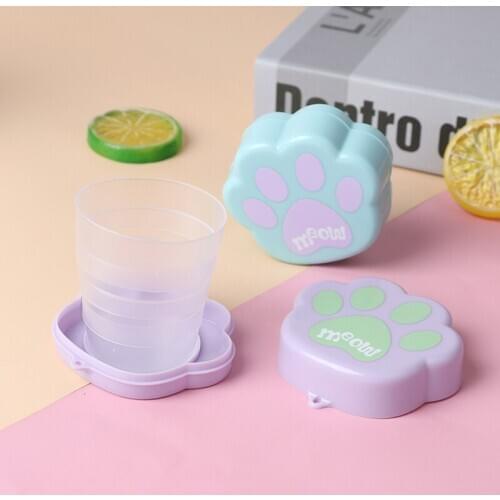 Folding Water Cup Silicone Creative Cat Claw Travel Cup For Telescopic Camping Outdoor Collapsible Cups