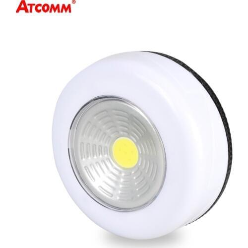 3W LED Night Light Cordless COB Under Cabinet Lamp 3 Color AAA Battery Powered Press Control Switch For Wardrobe Closet Lighting