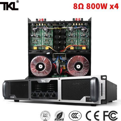 TKL PX480 800W * 4 8ohm 4ch power amplifier professional stage KTV pure post amplifiers HIFL