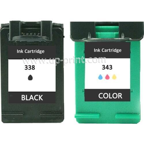 UP 2pk replacement For HP 338 343 Ink Cartridge for HP338 343 Officejet 6200/ 6210/ 7210/ 7310/ 7410 printer