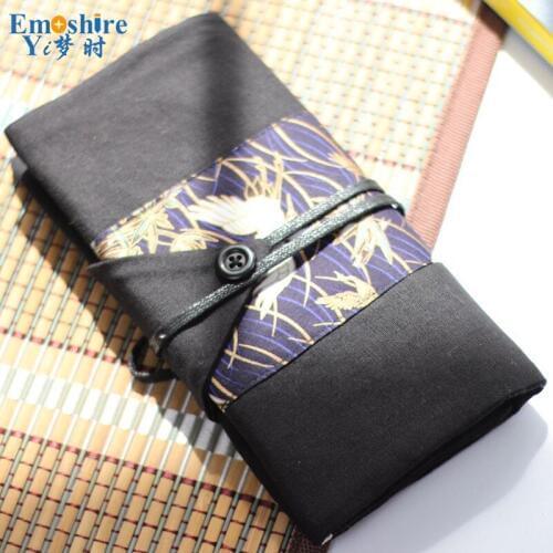 Vintage Creative Hand-made Cotton-lined Pencil Case Simple Multi-function for Students Large-Capacity Stationery Custom B064