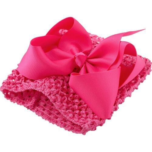 XIMA 1PC Retail Girls 5.5inch Crochet Headband Tutu Tube Tops Chest Wrap Wide DIY Bow Headbands ( 0-8 Month Girls)