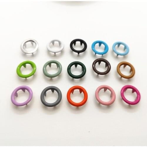 Snap-Buttons Stud Fasteners-Press Prong Metal Baby Multicolor 11mm 50set for Romper Buckle