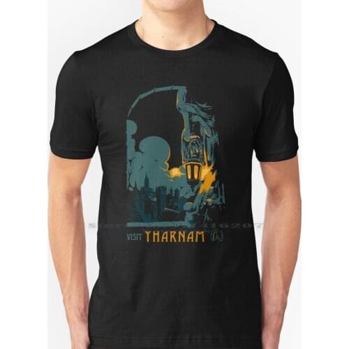 Visit Yharnam T Shirt 100% Pure Cotton Vintage Travel Retro Adenture Greetings Explore Pop Culture Nerd Geek Bloodborne Dark
